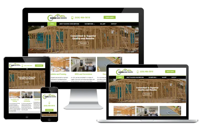 corona web design for diamond homeservices inc by Grafix Box
