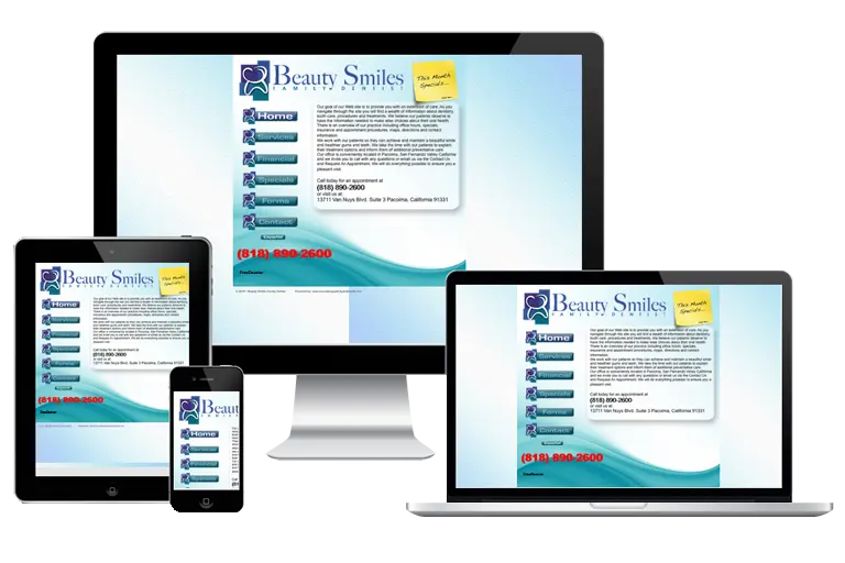 san fernando valley web design for beauty smiles dentall before