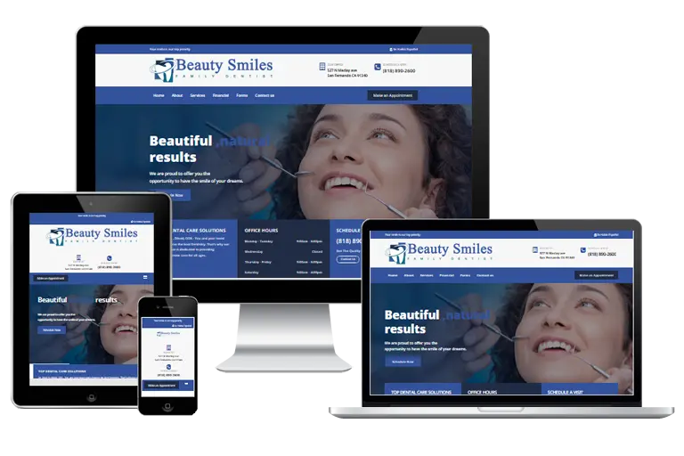 san fernando valley web design for beauty smiles dental by Grafix Box