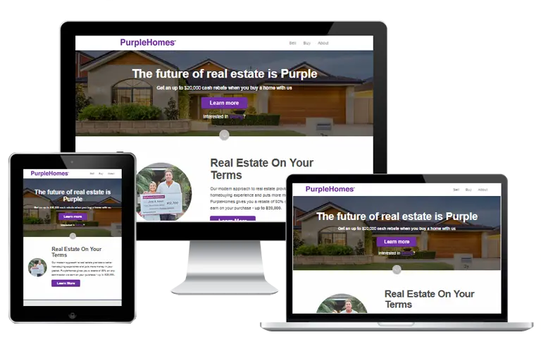 torrance web design for go puruple homes by Grafix Box
