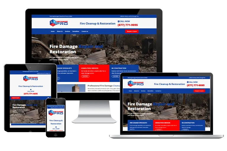 woodland hills web design for fire damage pro by Grafix Box