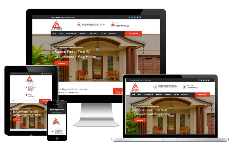woodland hills web design for los angeles stucco service by Grafix Box